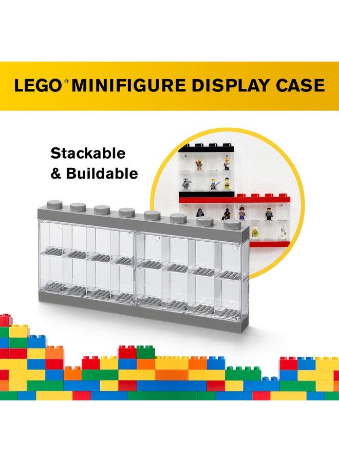 Room Copenhagen Lego Minifigure Display Case Stackable Storage Container For Desktop Or Wall Mounting 15.04 X 7.24In 8 Stud Medium Stone Grey Holds 16 Standard Brick People - Image 4