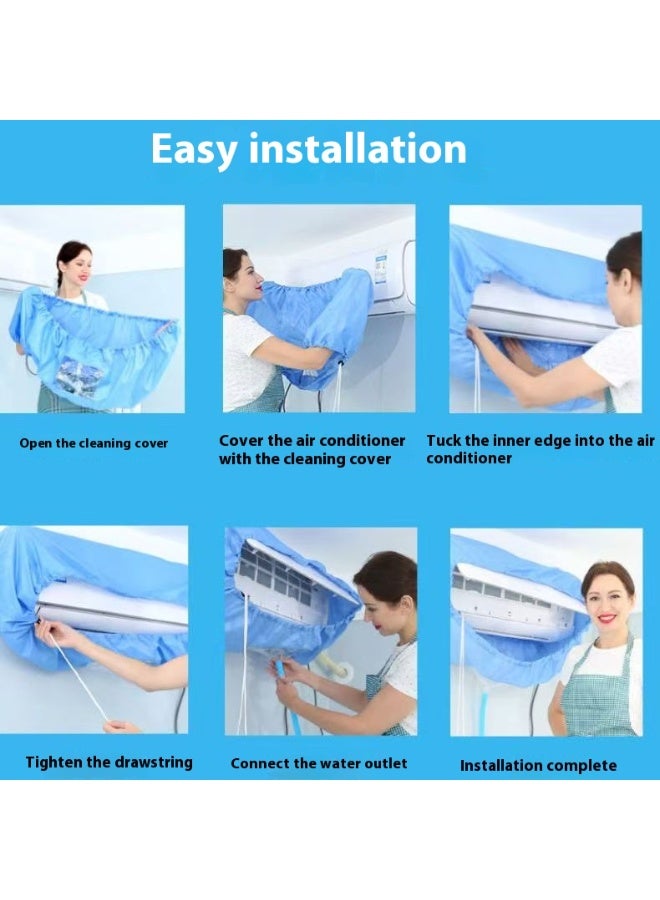 Split Air Conditioner Cleaning Cover, Air Conditioner Waterproof Cover Bag, Air Conditioner Cleaning Kit, Wall Mounted Air Conditioner Service Bag Large Size for 2P-3P with 110.24 Inch Hose - Image 5