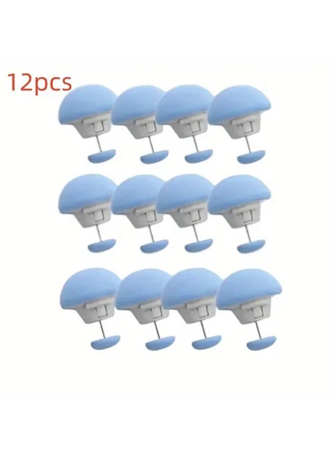 12pcs Blue Bed Sheet Clips Reusable Polypropylene Fasteners For Secure Mattress - Image 1