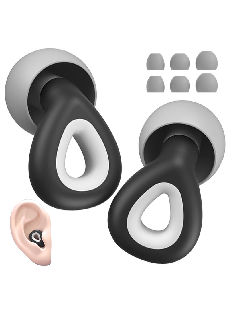 GNAFOTU Ear Plugs, Reusable 35DB Noise Cancelling Ear Plugs for Sleeping, Soft Waterproof Portable Silicone Earplugs Hearing Protection for Concerts, Work, Study, 6 Ear Tips in S, M, L  - Image 1