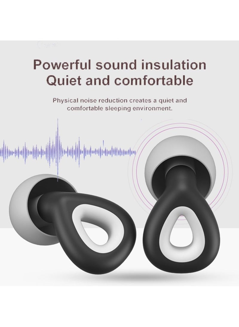 GNAFOTU Ear Plugs, Reusable 35DB Noise Cancelling Ear Plugs for Sleeping, Soft Waterproof Portable Silicone Earplugs Hearing Protection for Concerts, Work, Study, 6 Ear Tips in S, M, L  - Image 2