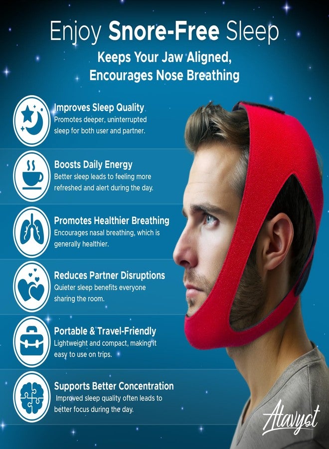 Atavyst Ruby Style - Chin Strap for Sleeping - Chin Strap for CPAP Users - Keep Mouth Closed While Sleeping - Anti Snoring Chin Strap for Men and Women - Snore Stopper - Snoring Solution -Sleep Aid - Image 4