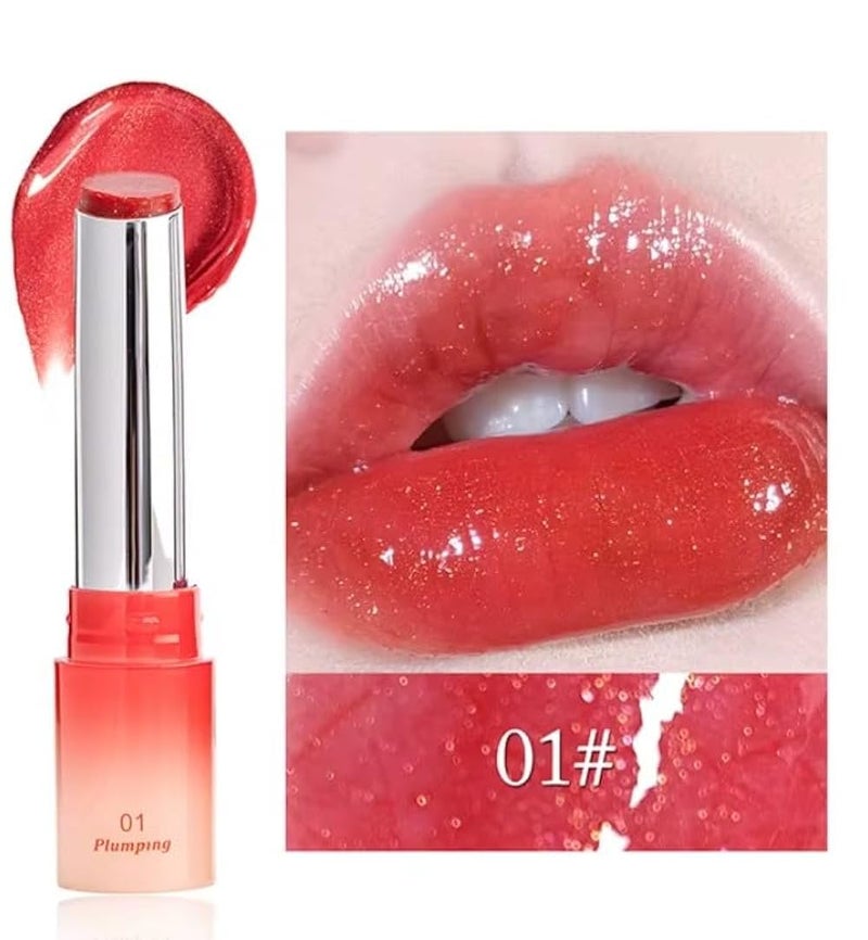 Lip GLOW JUM TINT SHINE LIPSTICK Balm -PLUMPING - Vegan Natural Lip Care Hydrating Moisturizer Lip Butter Balm Stick Private Label Glossy Lipstick (N1) - Image 1