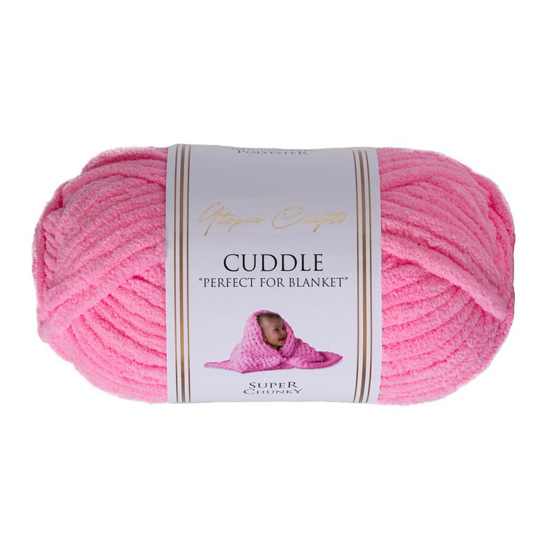 Utopia Crafts Cuddle Super Chunky Chenille Yarn Hot Pink 100g 60m Ball Fluffy Soft  Easy to Use Perfect Chunky Yarn for Crochet  Knitting Machine Washable BeginnerFriendly Wool Alternative