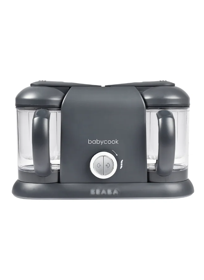 BEABA Babycook Duo 4-In-1 Baby Food Maker And Steamer With Dual Capacity, Dark Grey