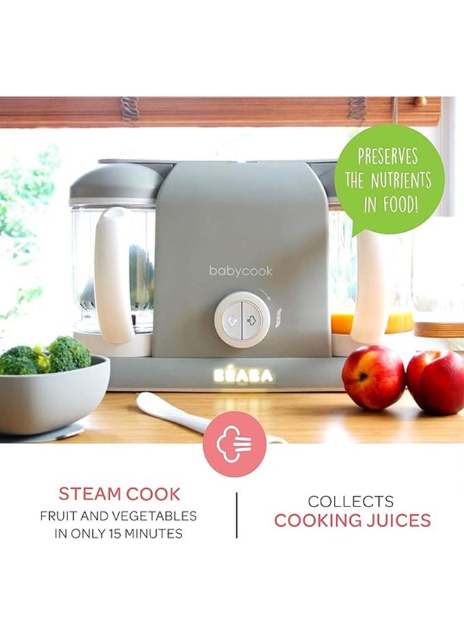 BEABA Babycook Duo 4-In-1 Baby Food Maker And Steamer With Dual Capacity, Dark Grey  - Image 4