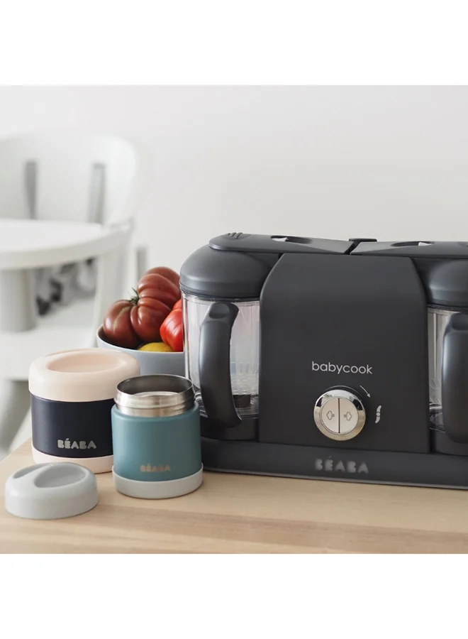 BEABA Babycook Duo 4-In-1 Baby Food Maker And Steamer With Dual Capacity, Dark Grey