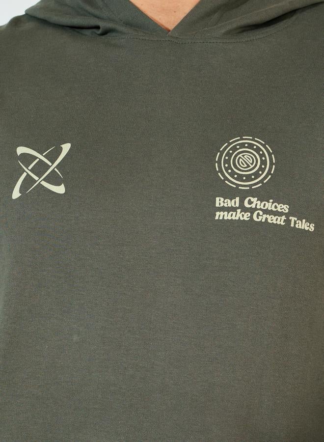 ستايلي هودي بقصة فضفاضة وطبعة جرافيك - Image 5