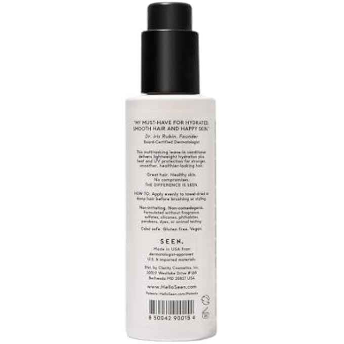 Seen LEAVE-IN CONDITIONER, FRAGRANCE FREE - LEAVE-IN HAIR CONDITIONER & HEAT PROTECTANT SPRAY- DETANGLES & HYDRATES- NO PARABENS, SULFATES OR PHTHALATE - Image 2