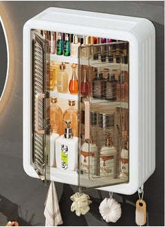 GoldenLike Bathroom Wall Cabinet,3-Tier Medicine Cabinet with Door Multifunction Kitchen Organizer Storage Makeup Sorage Box,Space Saver Storage Cabinet for Bathroom Laundry Kitchen Living Room  - Image 3