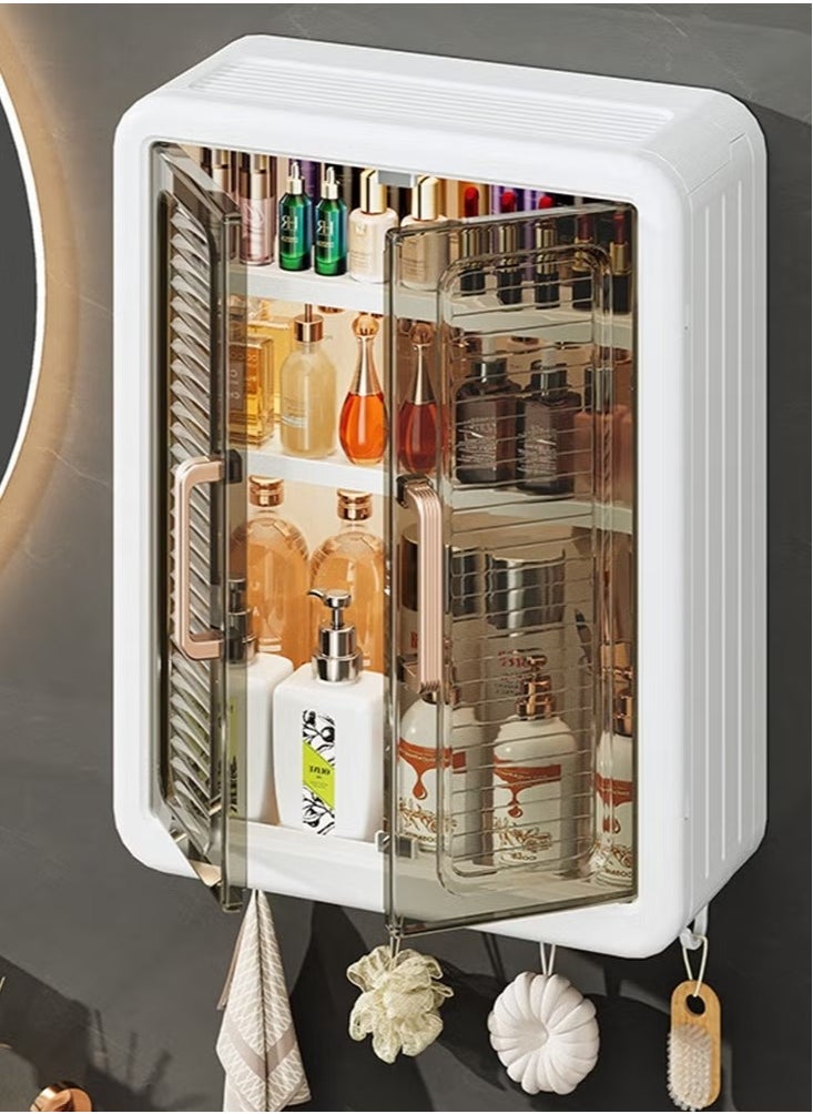 GoldenLike Bathroom Wall Cabinet,3-Tier Medicine Cabinet with Door Multifunction Kitchen Organizer Storage Makeup Sorage Box,Space Saver Storage Cabinet for Bathroom Laundry Kitchen Living Room  - Image 3