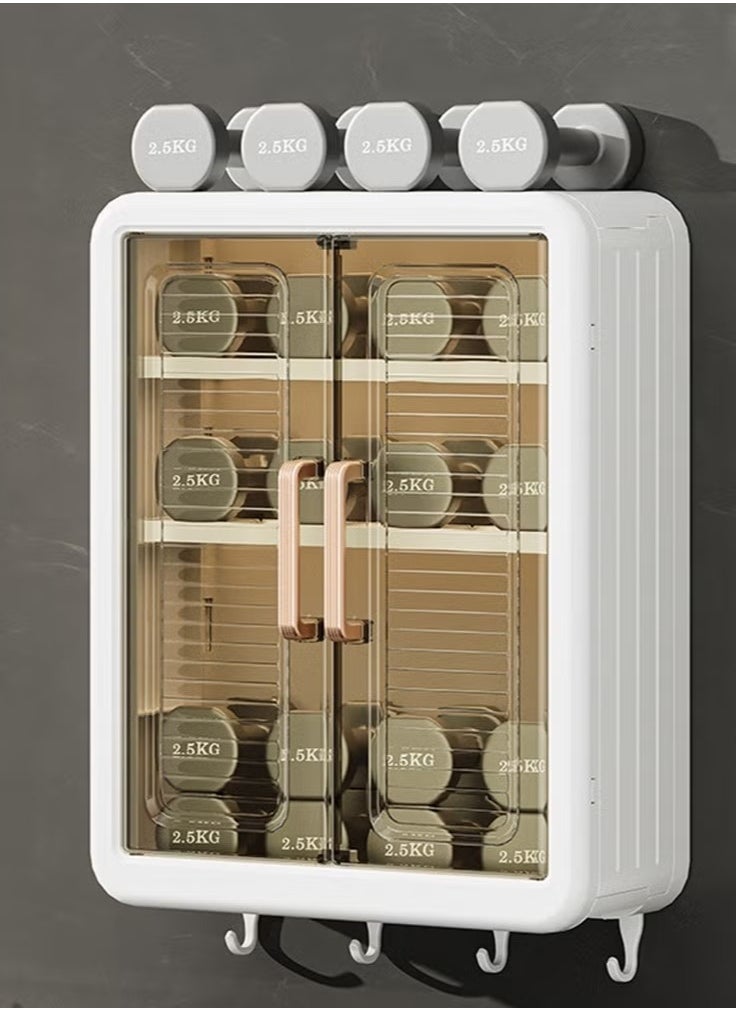 GoldenLike Bathroom Wall Cabinet,3-Tier Medicine Cabinet with Door Multifunction Kitchen Organizer Storage Makeup Sorage Box,Space Saver Storage Cabinet for Bathroom Laundry Kitchen Living Room  - Image 5