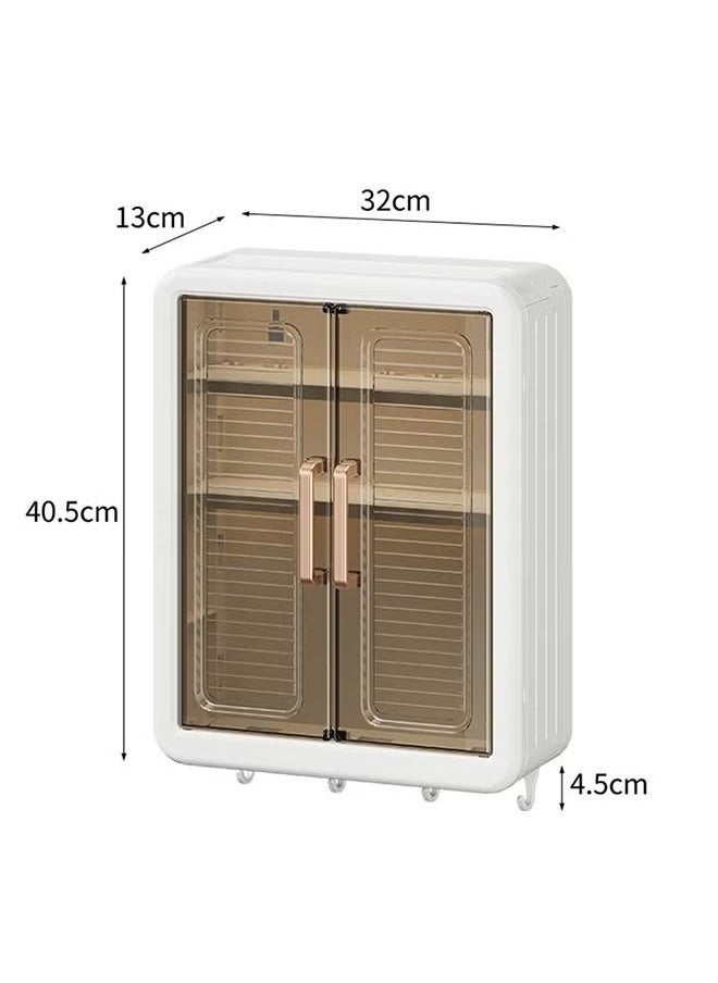 GoldenLike Bathroom Wall Cabinet,3-Tier Medicine Cabinet with Door Multifunction Kitchen Organizer Storage Makeup Sorage Box,Space Saver Storage Cabinet for Bathroom Laundry Kitchen Living Room  - Image 4