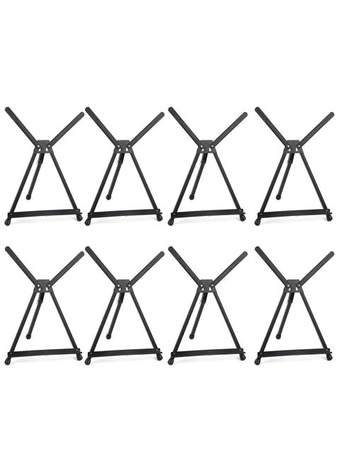 Falling in Art Aluminum 15 to 21 Tabletop Easel Display Black Tripod with Rubber Feet Holds Canvas Paintings Books Photos Signs 8 Pack
