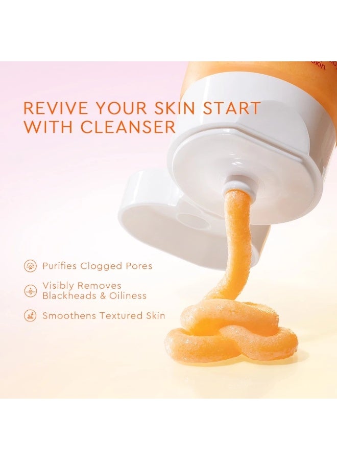 Glad2Glow Yuzu AHA Blackhead Exfoliating Cleanser Oily 70ml Gently Exfoliate Dull Skin Blackhead Smooth Wash - Image 4