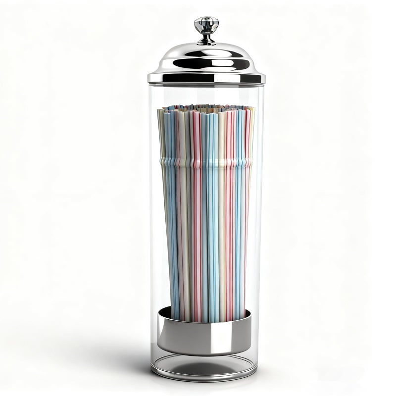 Dukars Straw Dispenser,Drinking Straw Holder for Kitchen, Pop Up Straw Lid Dispenser,Includes 100 pcs Straws (Straws-100) - Image 2