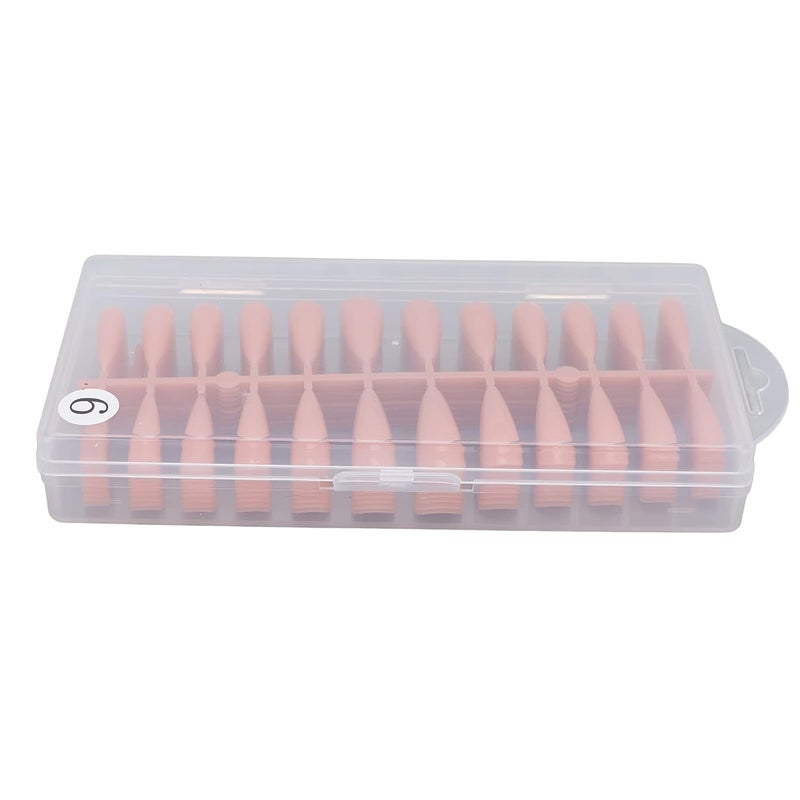 Extra Long Full Cover Artificial Nail Tips Set 240pcs Milk Coffee Color for Salon Home Wedding Party - Image 4