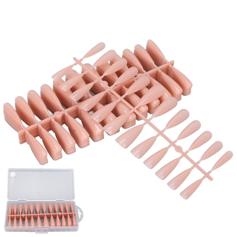 Extra Long Full Cover Artificial Nail Tips Set 240pcs Milk Coffee Color for Salon Home Wedding Party - Image 5