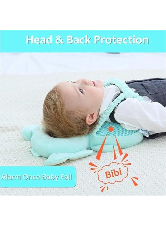 Gonice Baby Walker Head Protector Backpack, Toddler Adjustable Baby Head Protection Fall Pillow Safety Pad for Baby Walking and Crawling (Green Elephant)  - Image 2