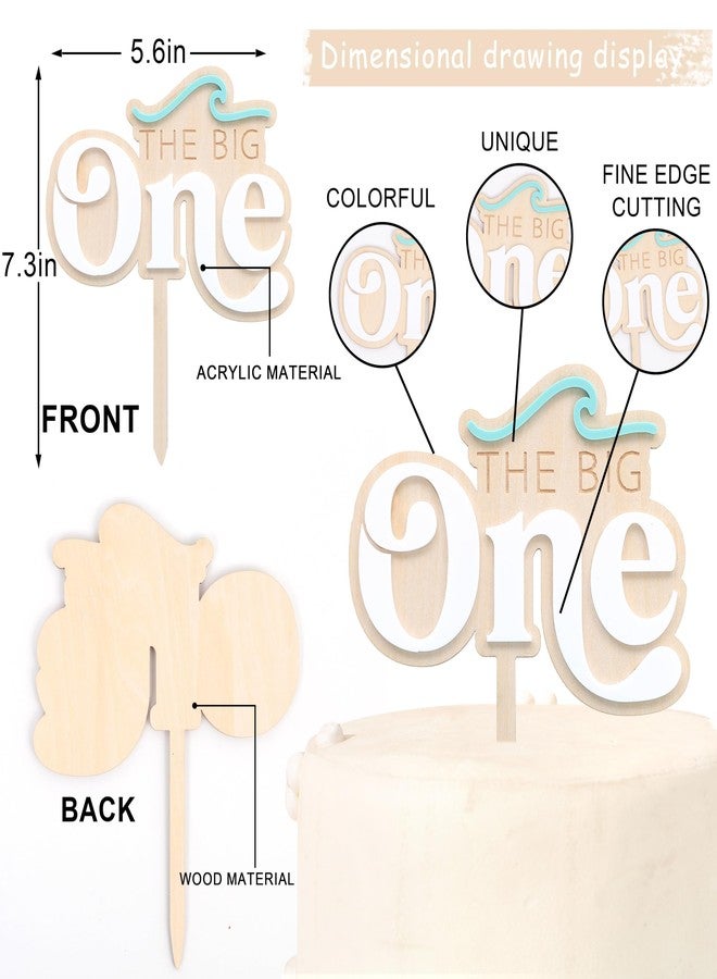 بيديد غطاء كعكة عيد الميلاد الأول الكبير - موضوع أمواج المحيط لعيد الميلاد الأول، غطاء كعكة بموضوع أمواج المحيط الكبير، زينة كعكة الصيف (أمواج المحيط) - Image 2