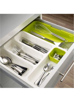 Drawer Store Adjustable Kitchen Drawer Organizer White/Green  - Image 3