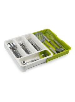 Drawer Store Adjustable Kitchen Drawer Organizer White/Green  - Image 1