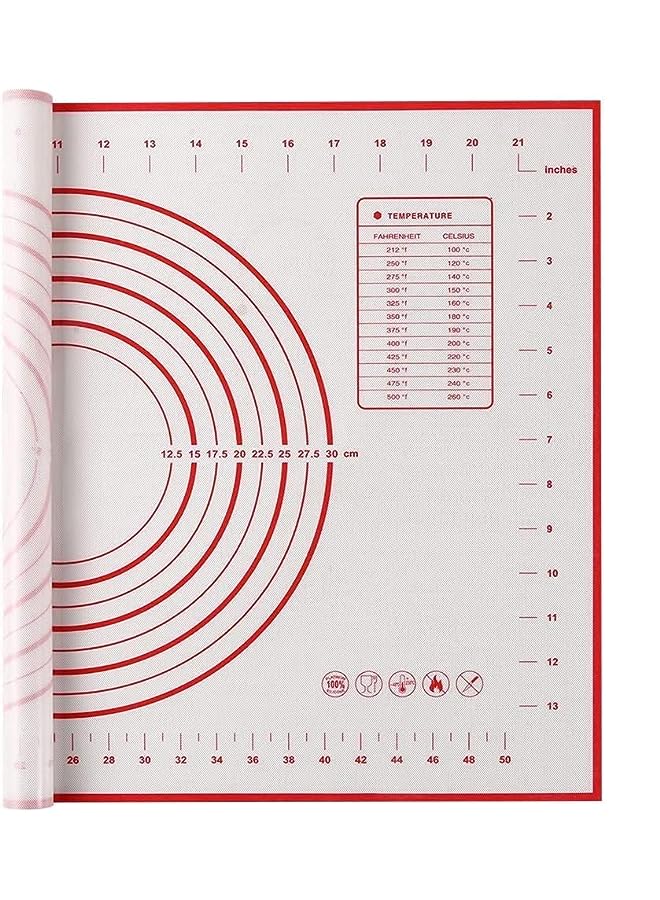 PROMASS حصيرة، حصيرة عجين سيليكون، وسادة عجن غير لاصقة، ورقة ألياف زجاجية لعجن العجين بحجم كبير لعمل الكعك والماكرون، أدوات مطبخ، قابلة لإعادة الاستخدام وآمنة للطعام (31.5 * 23.6 بوصة / 80 * 60 سم) - Image 2