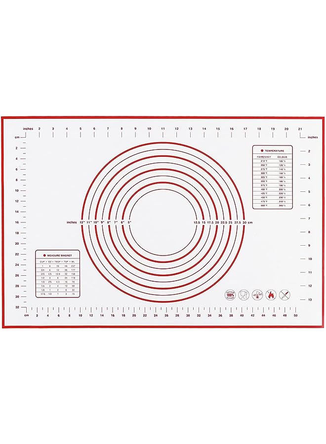 PROMASS حصيرة، حصيرة عجين سيليكون، وسادة عجن غير لاصقة، ورقة ألياف زجاجية لعجن العجين بحجم كبير لعمل الكعك والماكرون، أدوات مطبخ، قابلة لإعادة الاستخدام وآمنة للطعام (31.5 * 23.6 بوصة / 80 * 60 سم) - Image 1