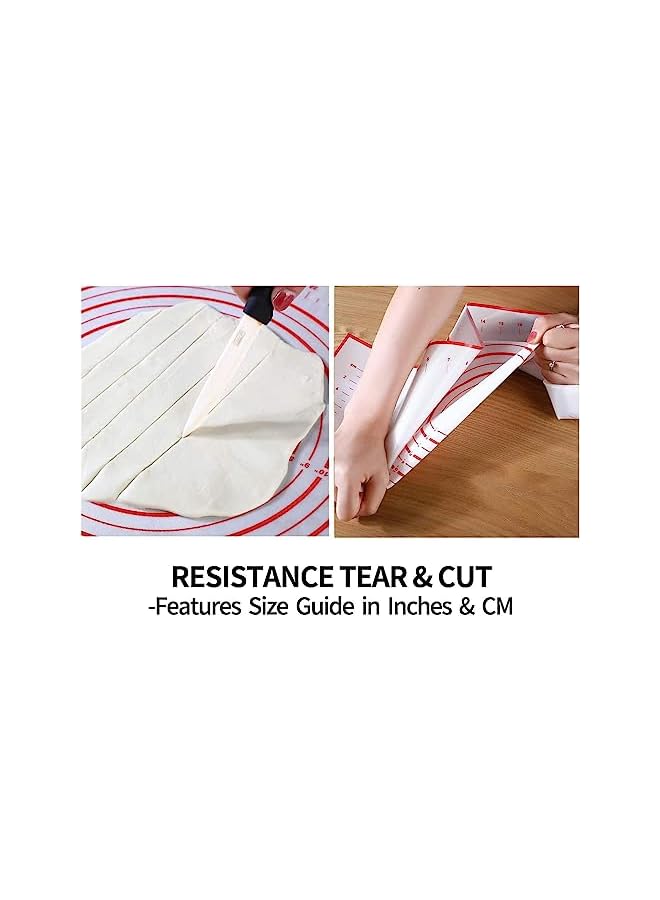 PROMASS حصيرة، حصيرة عجين سيليكون، وسادة عجن غير لاصقة، ورقة ألياف زجاجية لعجن العجين بحجم كبير لعمل الكعك والماكرون، أدوات مطبخ، قابلة لإعادة الاستخدام وآمنة للطعام (31.5 * 23.6 بوصة / 80 * 60 سم) - Image 5