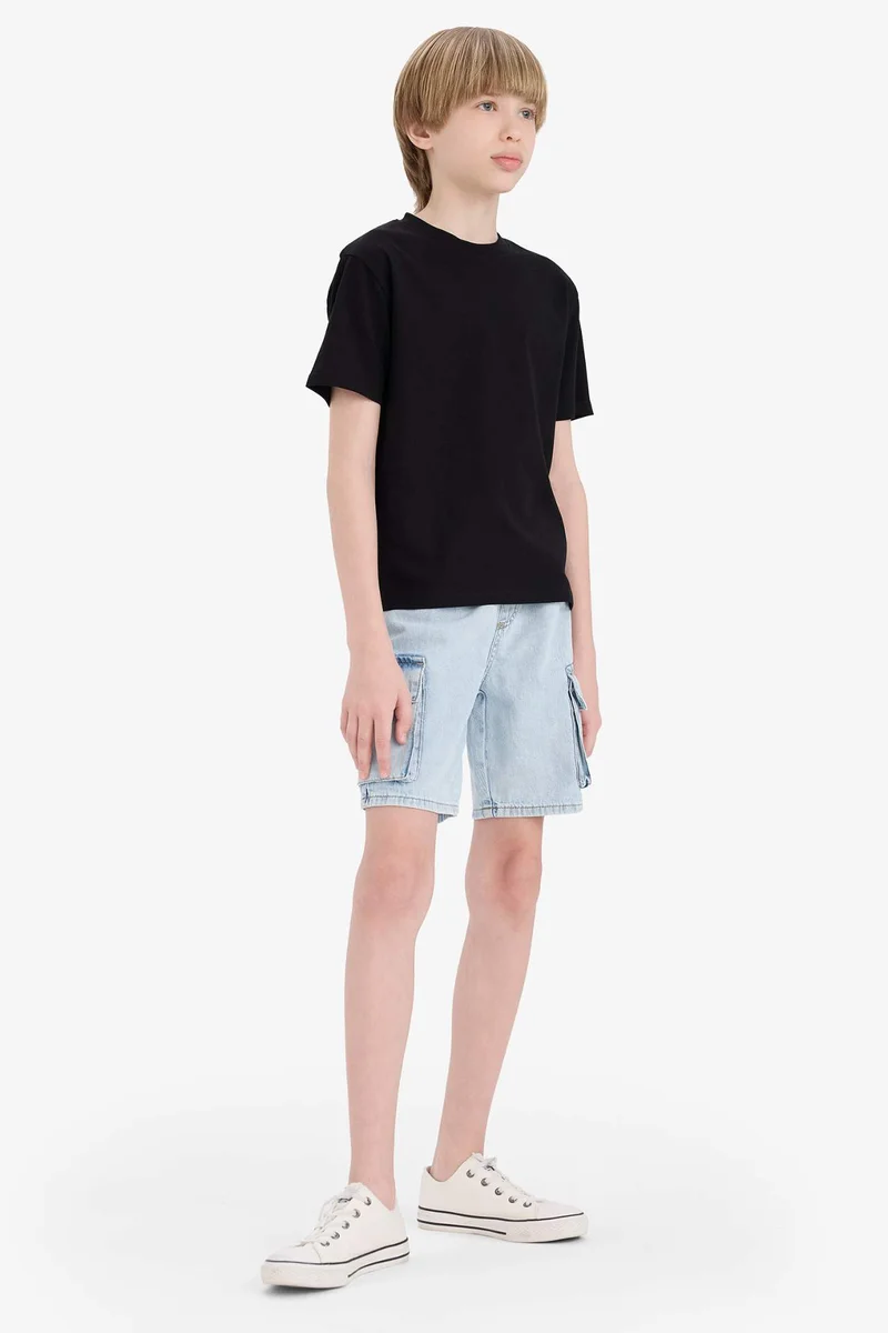 ديفاكتو Boy Crew Neck Basic Short Sleeve T-Shirt