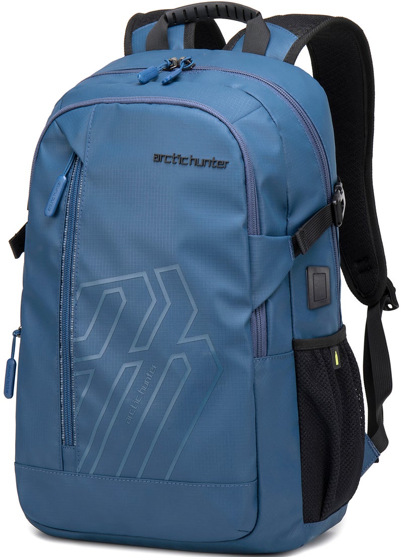 ARCTIC HUNTER Laptop Backpack for Unisex 28L Travel Backpack with 15.6-inch Laptop Pocket Compartment Business Backpack with Power Bank USB Port Water Resistant Premium Office Backpack, B00387, Blue - Image 1