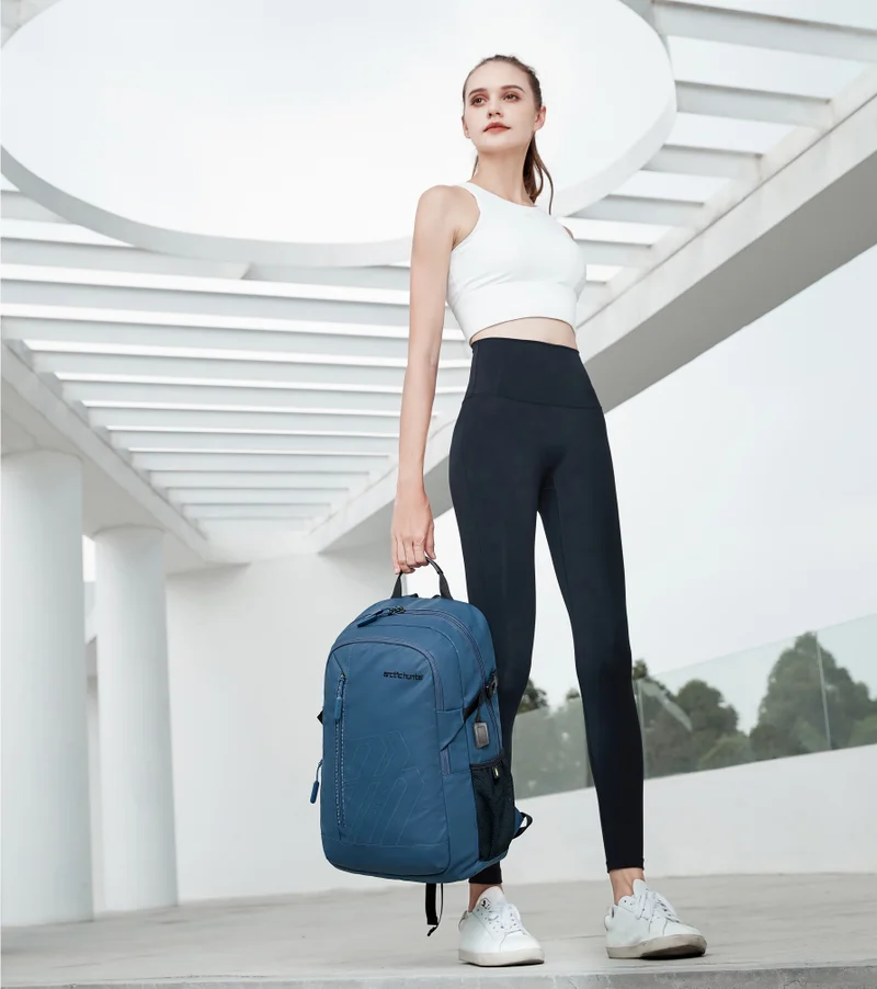 Arctic Hunter Blue Laptop Backpack for Unisex 28L Travel Backpack with 15.6-inch Laptop Pocket Compartment Business Backpack with Power Bank USB Port Water Resistant Premium Office Backpack, B00387, Blue  | Best Price UAE