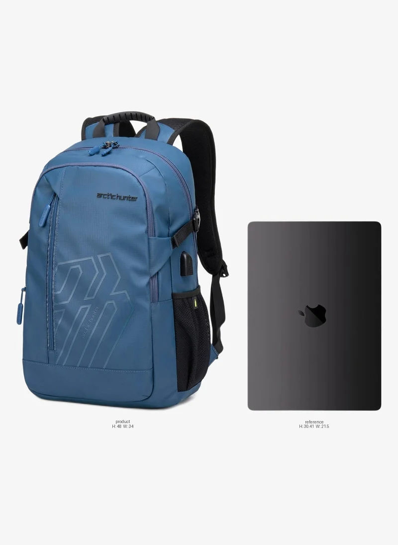 Arctic Hunter Blue Laptop Backpack for Unisex 28L Travel Backpack with 15.6-inch Laptop Pocket Compartment Business Backpack with Power Bank USB Port Water Resistant Premium Office Backpack, B00387, Blue  | Best Price UAE