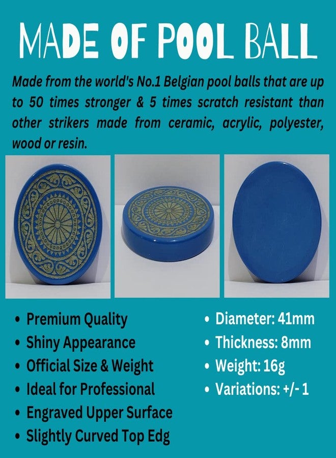 NHD Professional Carrom Striker PROAN796 - Made of Original Pool Ball (Blue) - Image 3