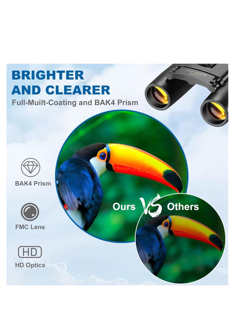 Generic Compact Binoculars, Lightweight Foldable Small Binoculars for Adults, Portable Waterproof Mini Binocular for Kids Bird Watching, Traveling, Theater, Opera, Concert, Hiking, Sightseeing  - Image 3