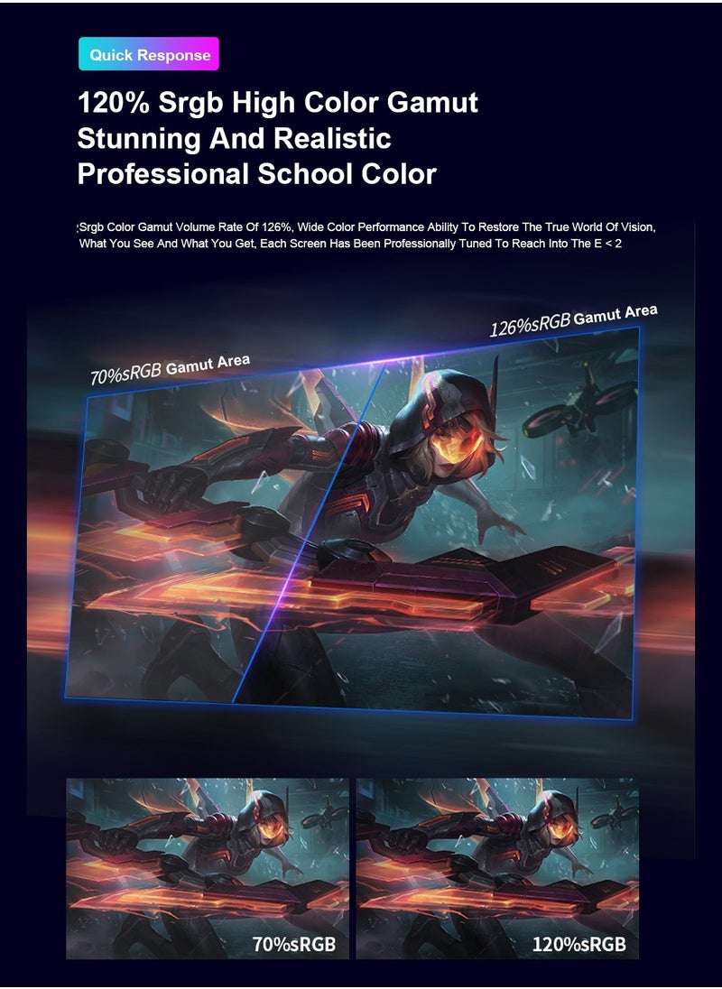 27 Inch Curved Gaming Monitor 165Hz with LED Backlit,QHD 2560 ×1440(2K) Computer Monitor 16:9 Wide HDR Display 1ms Response PC Monitor (2*DP+2*HDMI+DC+Audio)Black