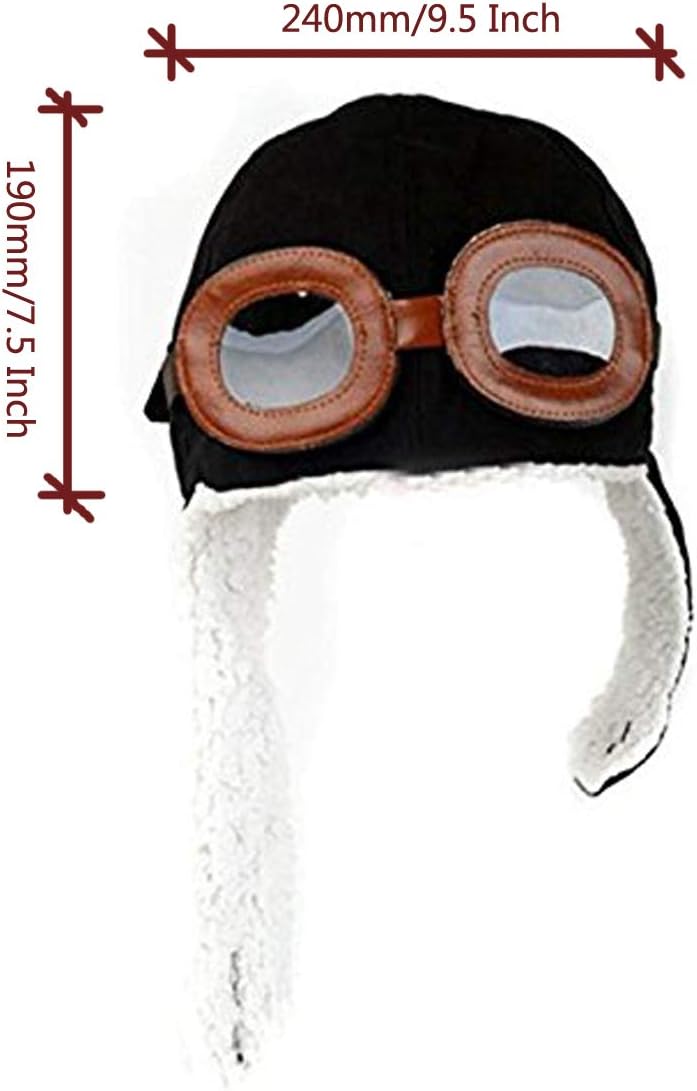 CTKcom 2-Pack Pilot Aviator Fleece Warm Hat Cap with Earmuffs for Kids，2 Pack (Coffee+Black) - Image 2