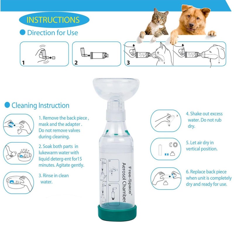 free-space Cat Inhaler Spacer,Specifically Designed for Cats,with Round Shape Silicone Mask,Feline Aerosol Chamber with Breathing Indicator â€“ Include 2 Mask for Best Fit (for cat) - Image 2