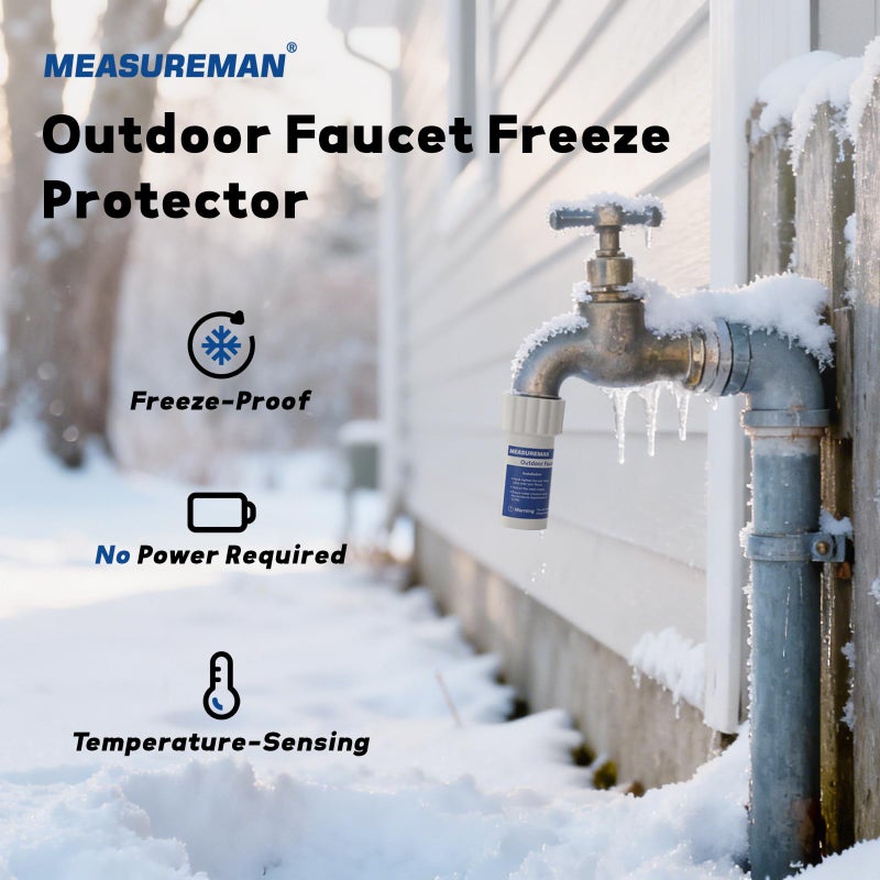 MEASUREMAN Outdoor Faucet Freeze Protection Valve 3/4 Inch GHT Female Thread, Antifreeze Spigot Garden Faucet Valve Temperature-Sensing Brass Interior, NBR Gasket 2PCS - Image 2