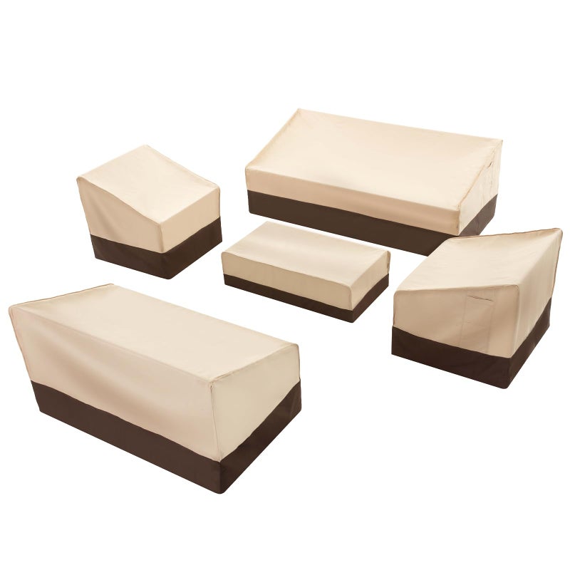 loriano Patio Furniture Cover Set, 5 Piece Outdoor Furniture Cover Waterproof, 600D Heavy Duty Lawn Patio Set Covers - Image 1