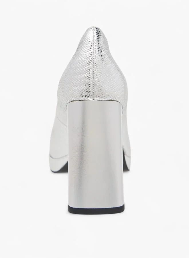 Celeste Women's Textured Slip-On Pumps with Platform Heels
