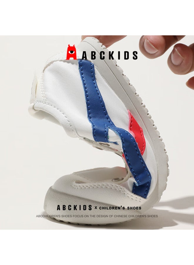 Abc Kids Children's Casual Shoes Spring And Autumn Boys Non-slip Sneakers Girls Fashion Lightweight Canvas Shoes White/blue Size 28 - Image 5