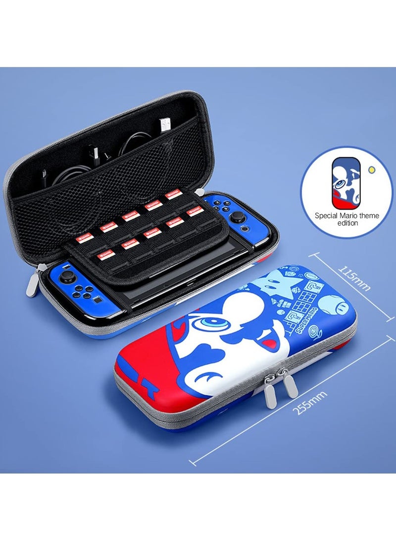 عام حقيبة حمل لطيفة لمفتاح نينتندو سويتش سويتش أوليد، حقيبة حمل محمولة ذات غلاف صلب من كاواي للسفر مع 12 فتحة لبطاقات الألعاب - Image 5