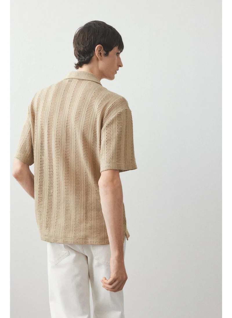 اتش اند ام Regular Fit Jacquard-knit shirt