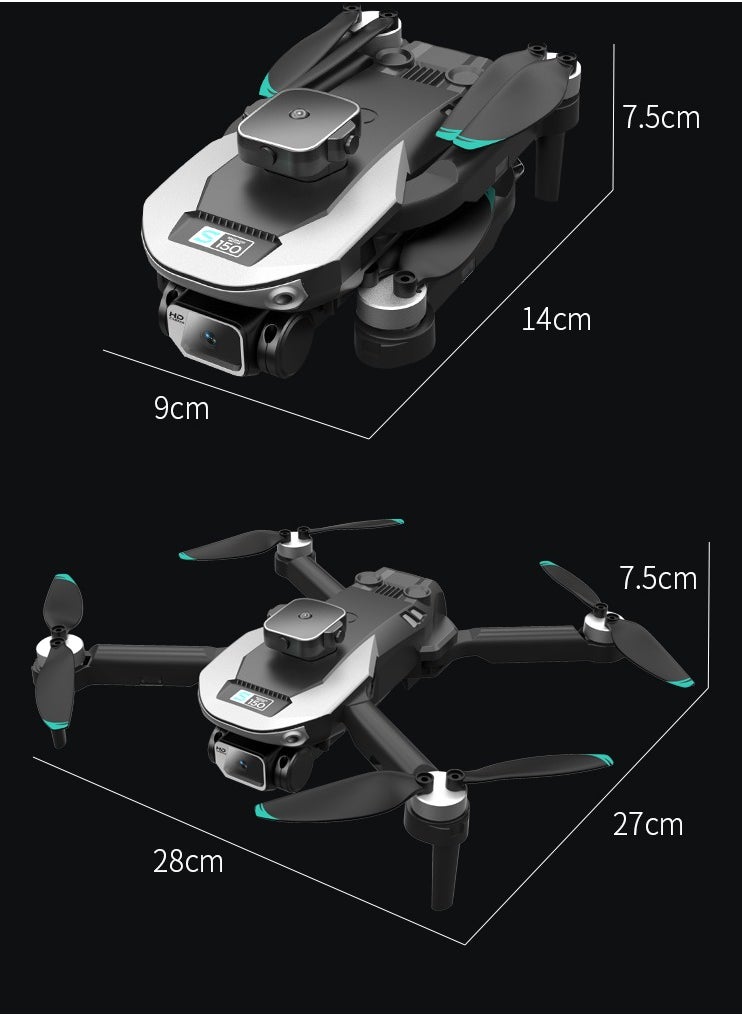 AROAQ - S150 Drone, Obstacle Avoidance RC Drone With Dual HD Camera, Beginner Friendly Folding Drone With 90 Degree Adjustable Camera, Durable Quadcopter With Speed Adjustment, (Black, 2 Batteries) - Image 1