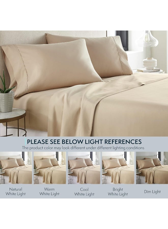 HC Collection King Pillow Cases Set of 2- Microfiber, Extra Soft Pillowcases - Easy Care & Machine Washable - Taupe - Image 2