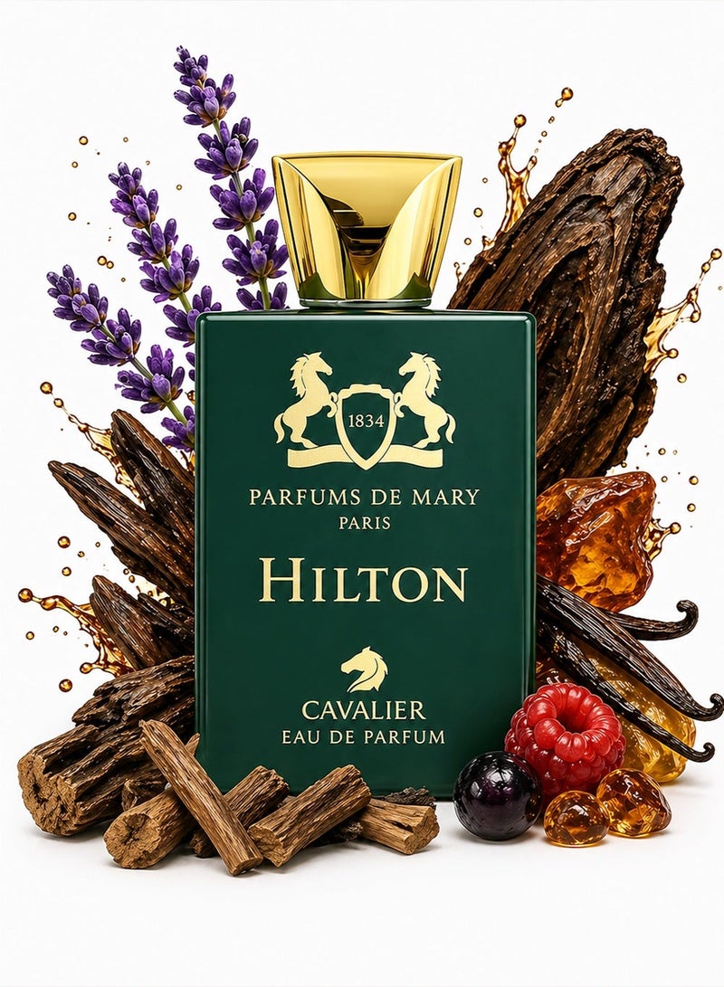 Cavalier Perfume Hilton Luxury Men’s Perfume 100ml EDP | Long Lasting Perfume for Men with Warm Spicy & Aromatic Fragrance with Lavender & Metallic Touch | The Best Perfume for Men - Image 1