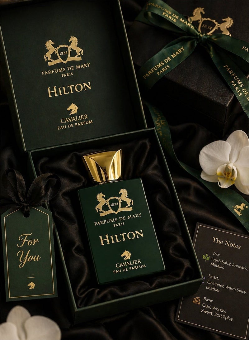 Cavalier Perfume Hilton Luxury Men’s Perfume 100ml EDP | Long Lasting Perfume for Men with Warm Spicy & Aromatic Fragrance with Lavender & Metallic Touch | The Best Perfume for Men - Image 4