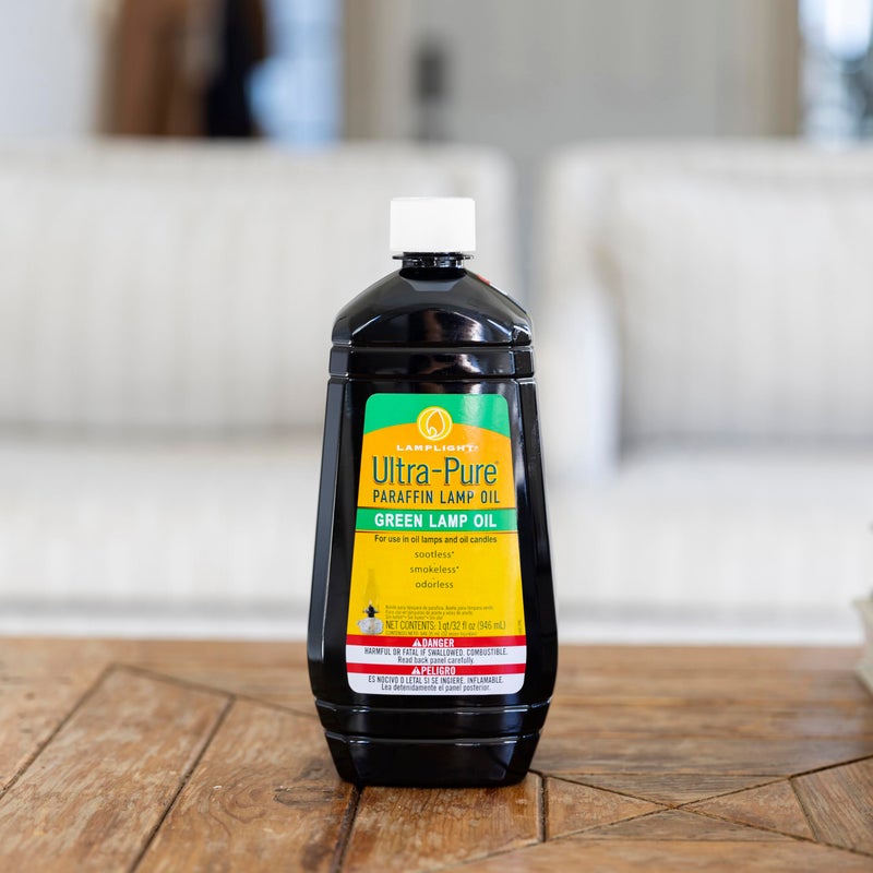Lamplight Â¼ Gallon (32 oz) Ultra-Pure Lamp Oil Green - Liquid Paraffin Oil for Indoor use, sootless, smokeless and odorless, Emergency kit Green - Image 2
