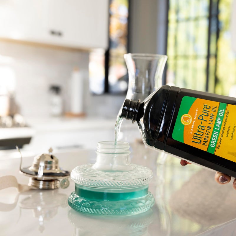 Lamplight Â¼ Gallon (32 oz) Ultra-Pure Lamp Oil Green - Liquid Paraffin Oil for Indoor use, sootless, smokeless and odorless, Emergency kit Green - Image 3